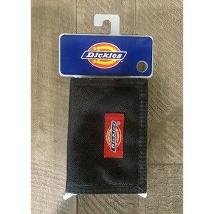 Dickies Men's Fabric Trifold Hook and Loop Closure Wallet Black 31DI2104